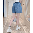 Load image into Gallery viewer, Girl's Cozy Summer Beach Elastic Waist Denim Shorts
