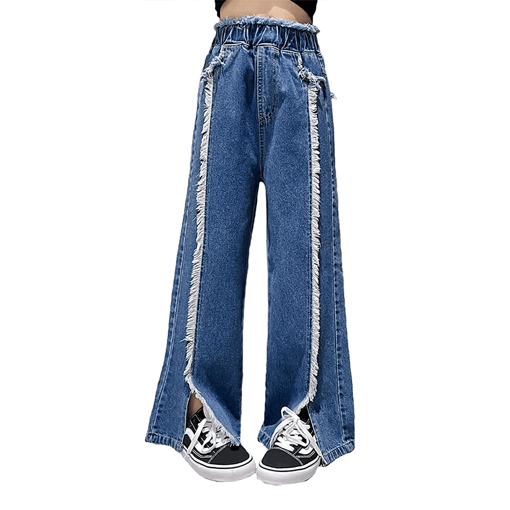 Girl's Classic Outdoor Elastic Waist Denim Pants