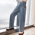 Load image into Gallery viewer, Girl's Fashionable Wide Leg Denim Trousers
