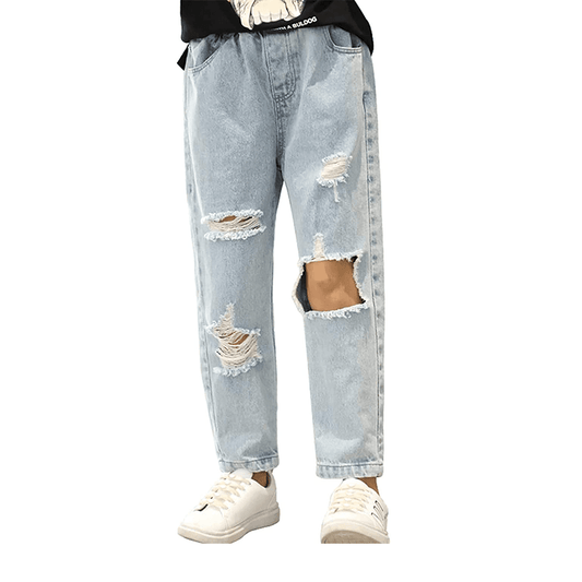 Jeans elasticizzati svasati in vita elastica skinny da ragazza