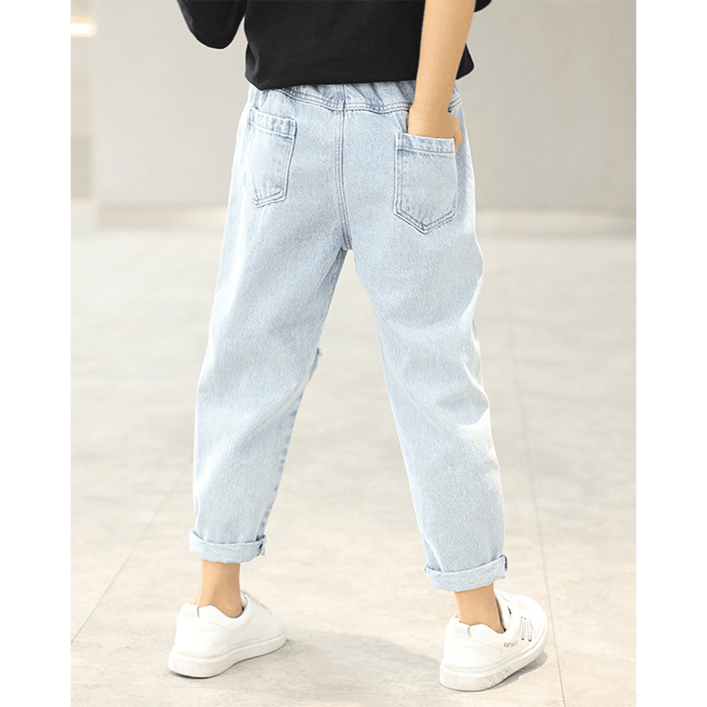 Girl's Skinny Elastic Waist Flared Stretchy Jeans