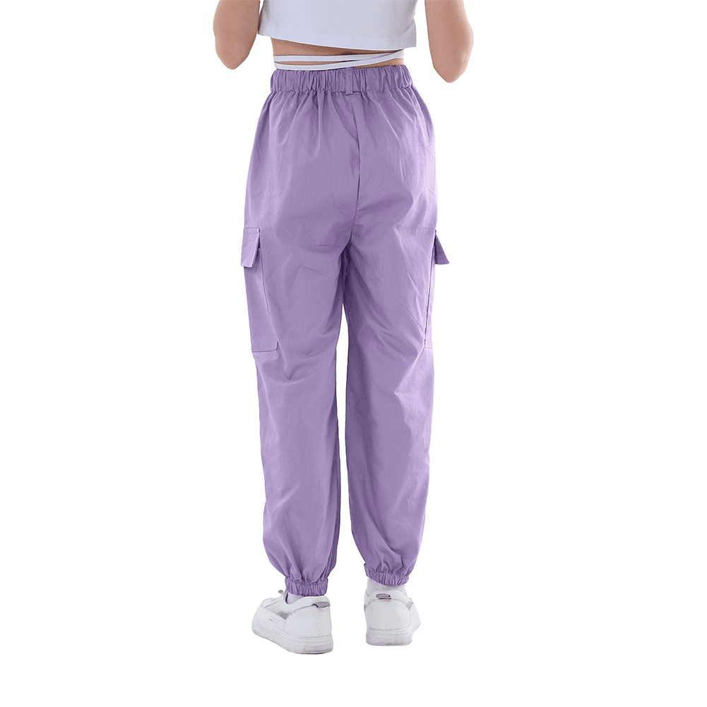 Girl's Outdoor Solid Color Stylish Street Hiphop Jogger Pants