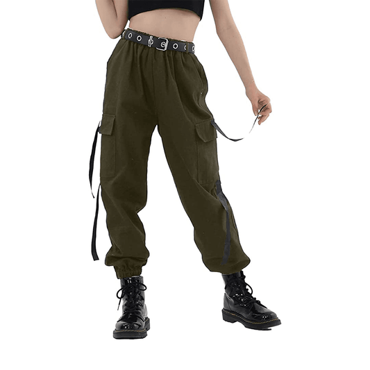 Pantaloni da jogging hiphop da strada eleganti in tinta unita per ragazza