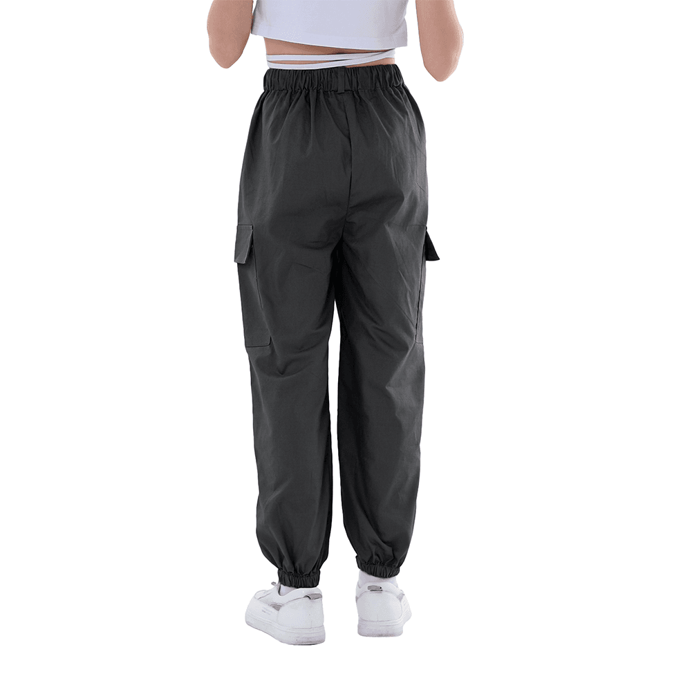 Girl's Outdoor Solid Color Stylish Street Hiphop Jogger Pants