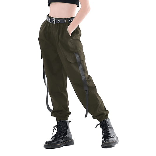 Pantaloni da jogging hiphop da strada eleganti in tinta unita per ragazza