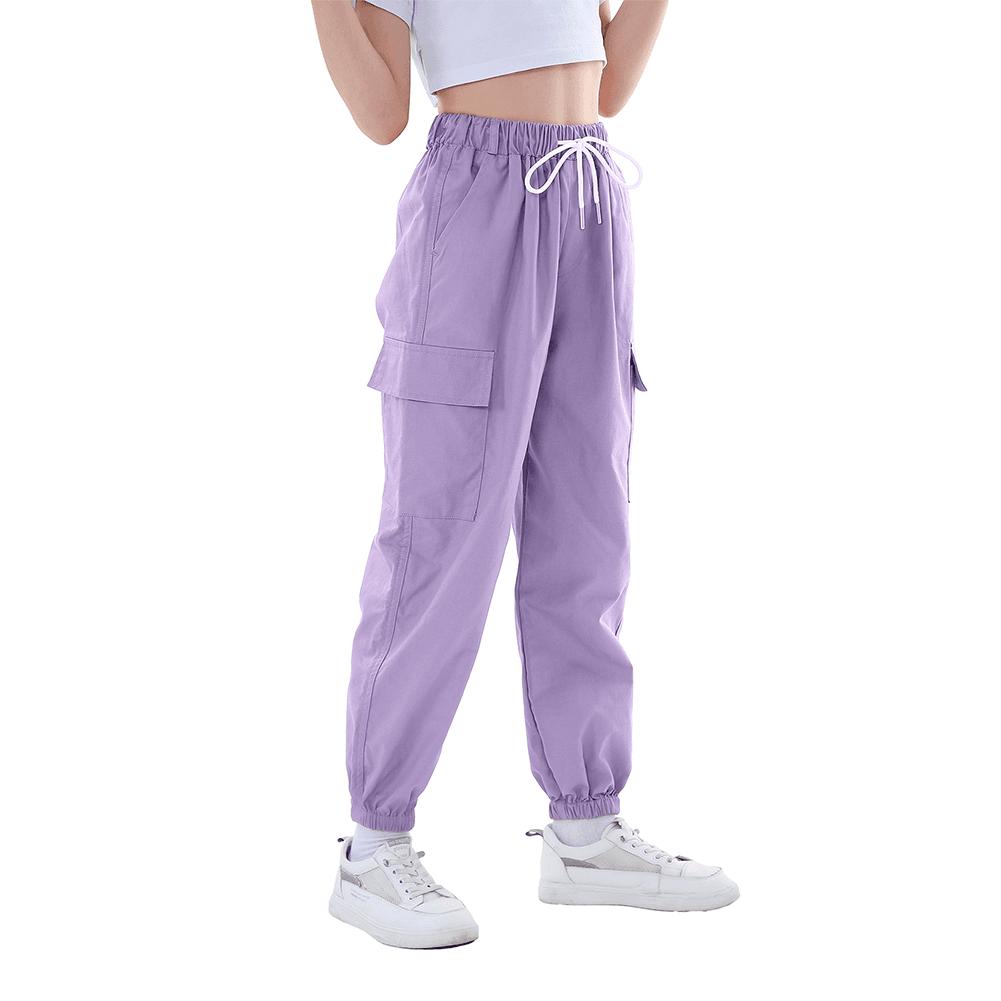 Girl's Outdoor Solid Color Stylish Street Hiphop Jogger Pants