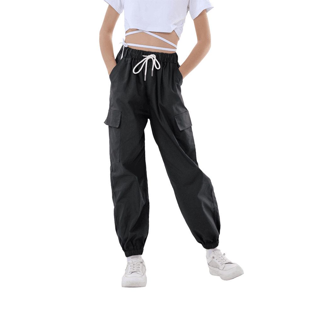 Girl's Outdoor Solid Color Stylish Street Hiphop Jogger Pants