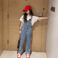 Load image into Gallery viewer, Girl's Denim Overalls Baggy Jumpsuits
