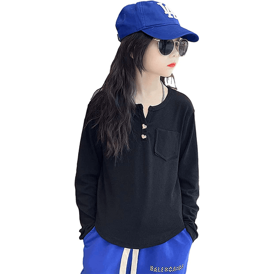 Camicia a maniche lunghe con camicetta casual sottile da ragazza 