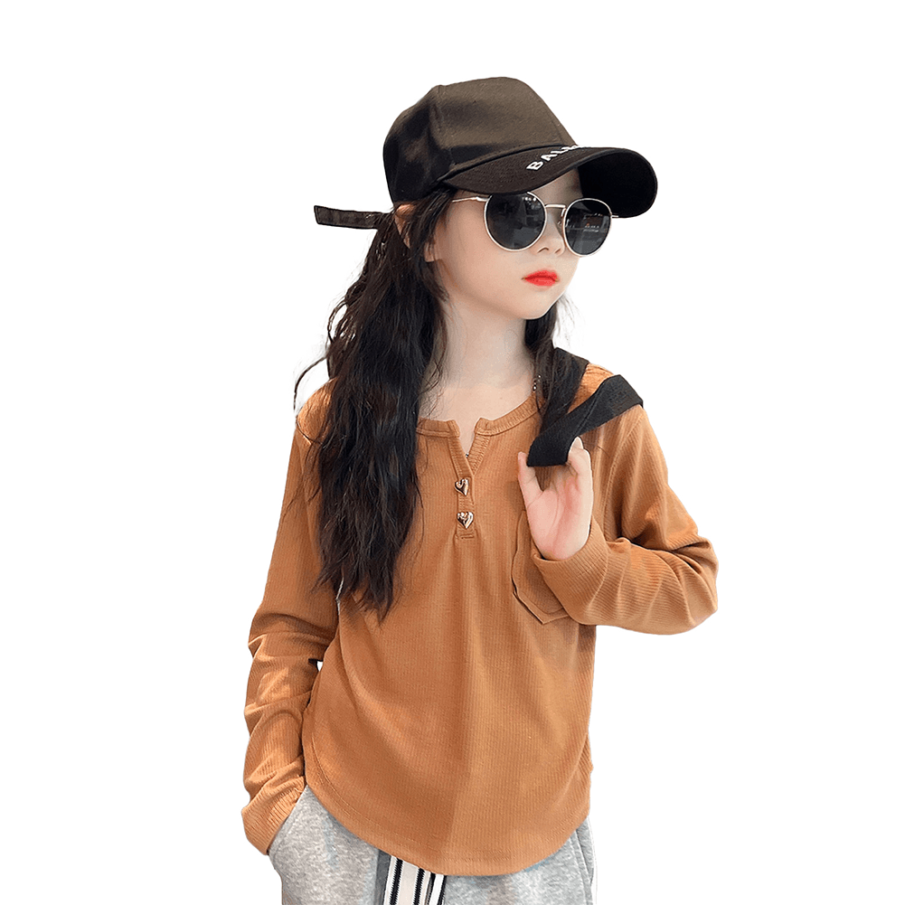 Girl‘s Thin Casual Blouse Bottoming Shirt Long Sleeve