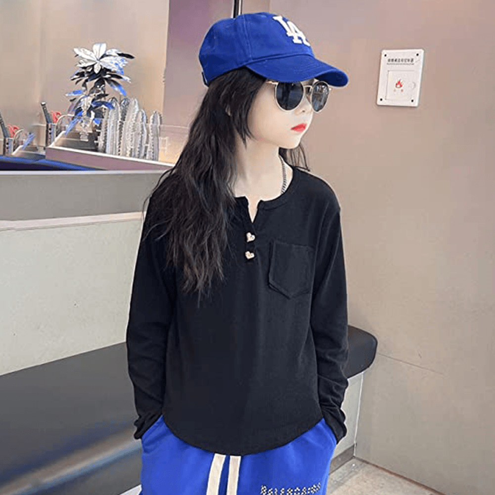 Girl‘s Thin Casual Blouse Bottoming Shirt Long Sleeve