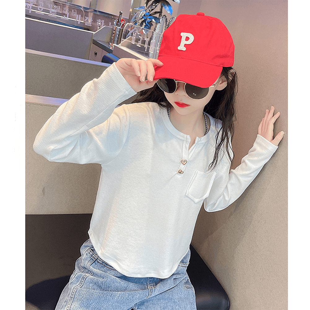 Girl‘s Thin Casual Blouse Bottoming Shirt Long Sleeve