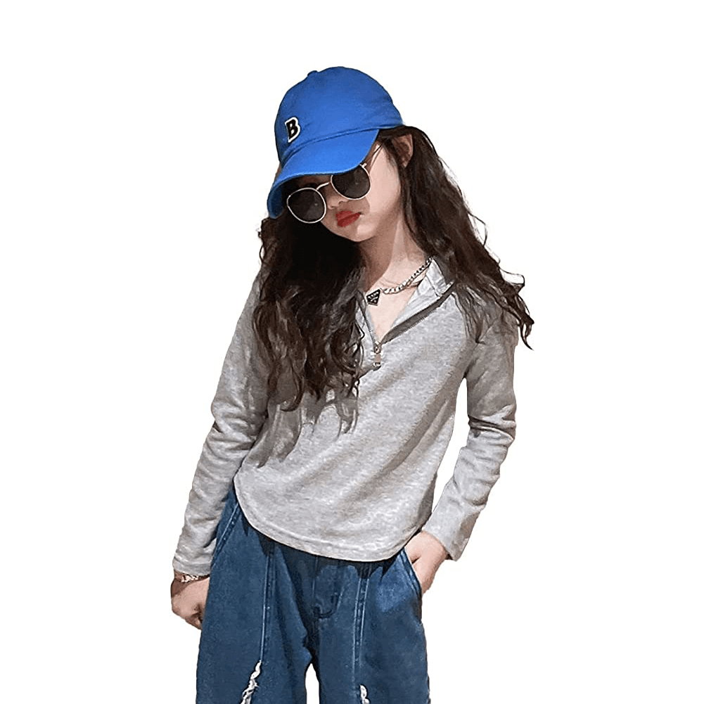 Girl's Casual Streetwear Hooded Thin Pullover Sweatshirt