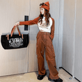 Load image into Gallery viewer, Girl's Casual High Waist Baggy Wide Leg Cargo Pants
